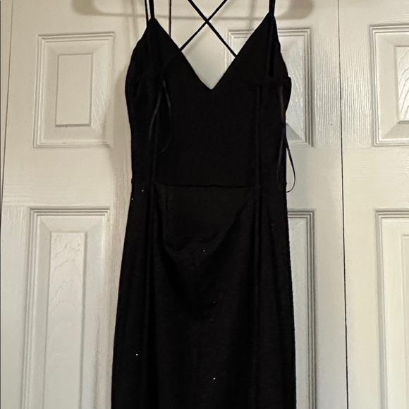 Windsor Black Glittery Dress with Lace-Up Detail - Picture 2 of 4